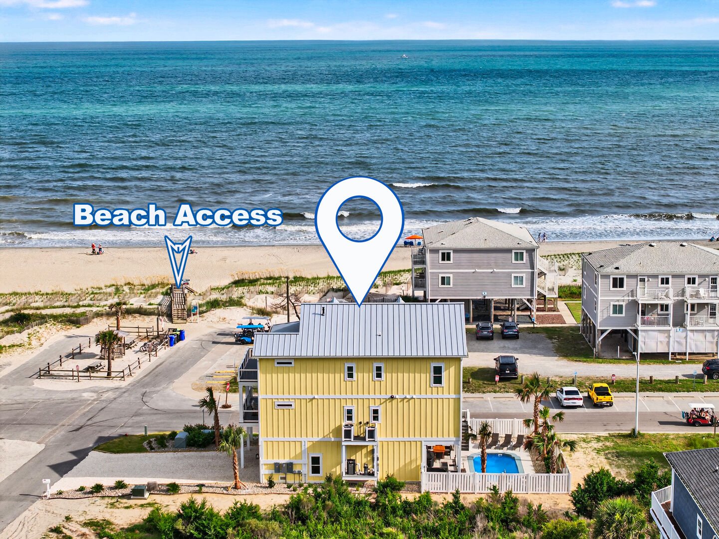 Beach access walkway from Hello Sunshine vacation rental